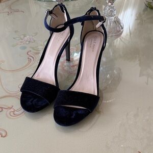 Cole Haan Women's Dark Blue Velvet Heels
